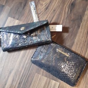 Wallet & clutch set oilslick
